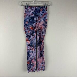 Lululemon Atmostpheric Purple Orange Base Pace Brushed Nulux Crop Leggings 0